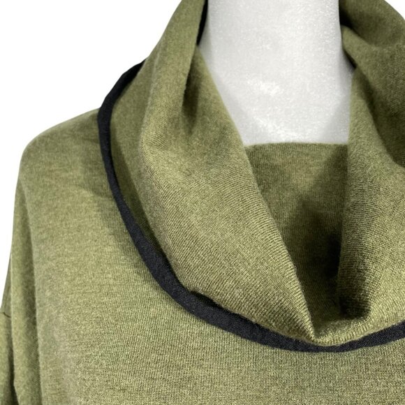 Habitat Moss Green Wool Blend Boxy Cowlneck Lagenlook Pullover Top Women’s Small - Picture 7 of 11